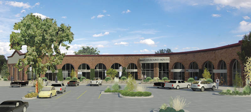 An architects rendering shows what the 1887-built Midland roundhouse will look like when the redevelopment by 
Griffis/Blessing is complete. The work will include glassing in the archways, which originally had doors for the train engines going in and out of the roundhouse.
Courtesy of Griffis/Blessing 
