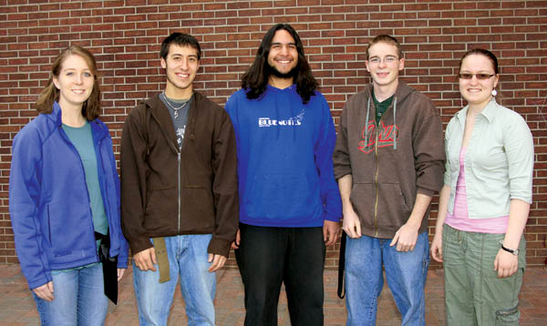 Coronado High vocalists who were auditioned onto the
All-State Choir this year are (from left) Kelby Kimball, Mark
Ito, Tyler Jonas Castro, Evan Hooton and Malea Ogilvie. All are seniors.
Westside Pioneer photo