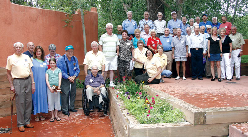 Attendees at the annual Pikes Peak Hill Climbs Over the Hill Gang reunion  many of them former racers  posed 
outside for a group photo July 18. 
Westside Pioneer photo