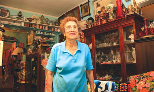 Mary Hillmer stands in the midst of the Arts Antiques store she started with her husband Arthur in 1970.
Westside Pioneer photo