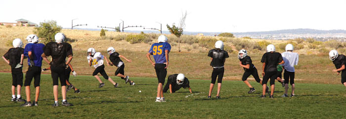 This is the first year for tackle football at Holmes (above) and West (below) middle schools.
Westside Pioneer photo (above); courtesy of Rosa Medellin (below)